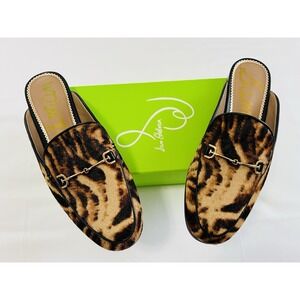 Sam Edelman Linnie Womens 7M Flats Tiger Print Calf Hair Loafer Mule Slides $160